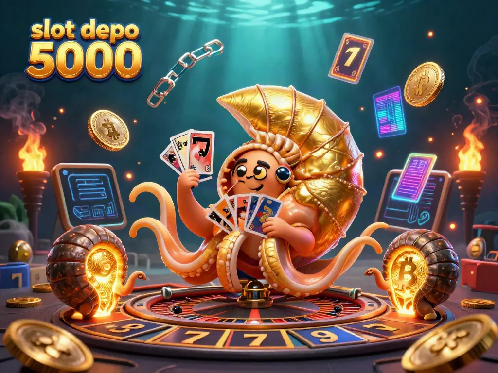 Experience exciting gameplay with slot depo 5000 featuring vibrant nautilus characters and crypto elements.